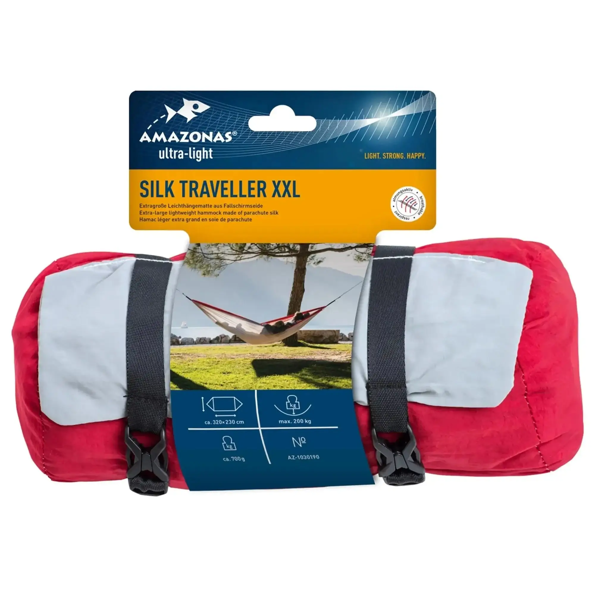 Hammock Silk Traveller XXL gray red - Image 3
