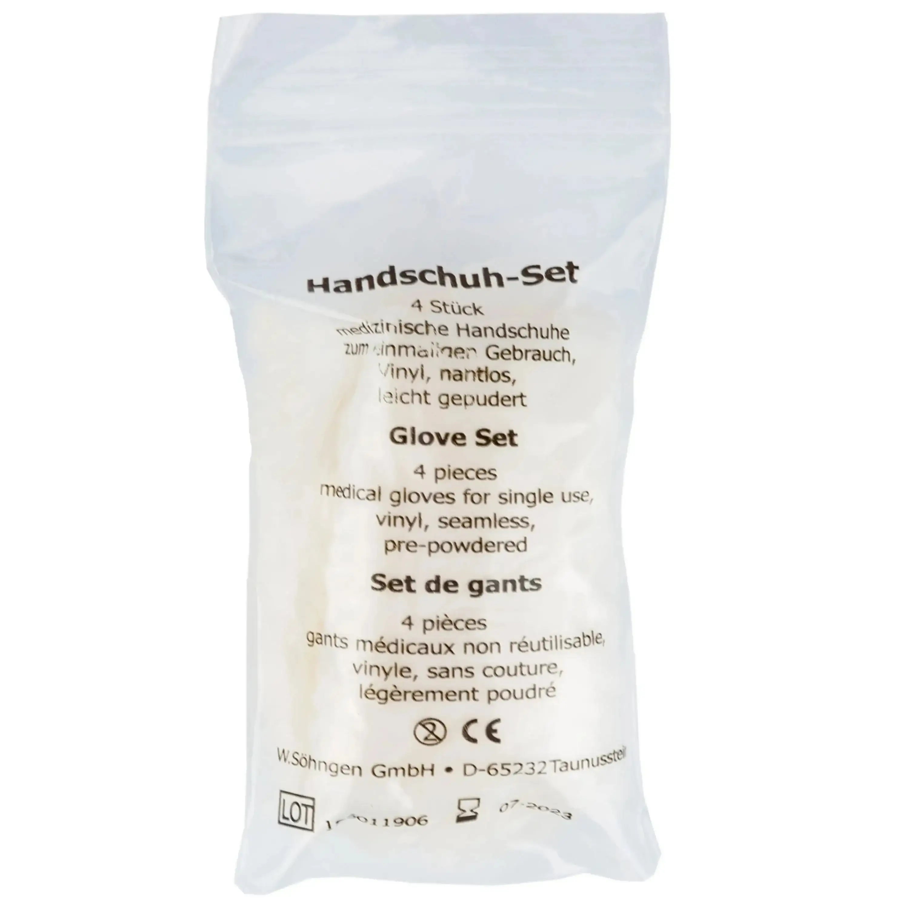 First aid glove set vinyl 4 pieces - Image 3